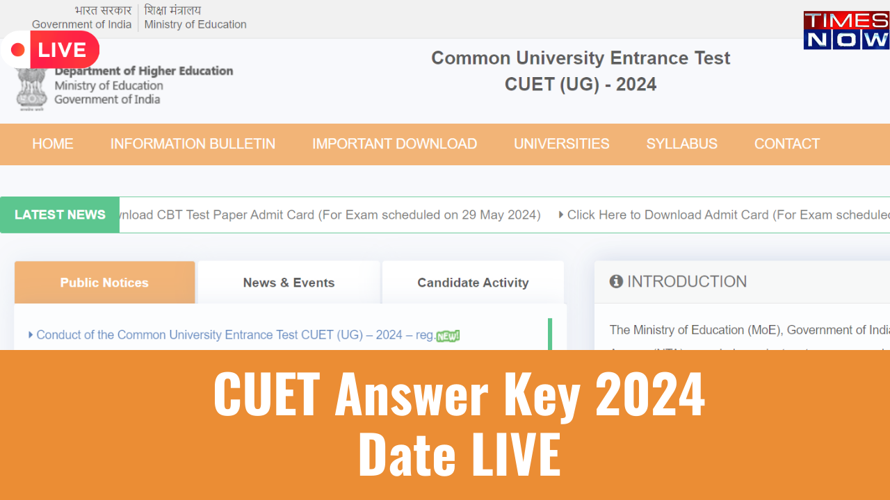 CUET Answer Key 2024 Date Highlights CUET UG Answer Key Response Sheet Link Expected Soon on examsntaacin Result Date