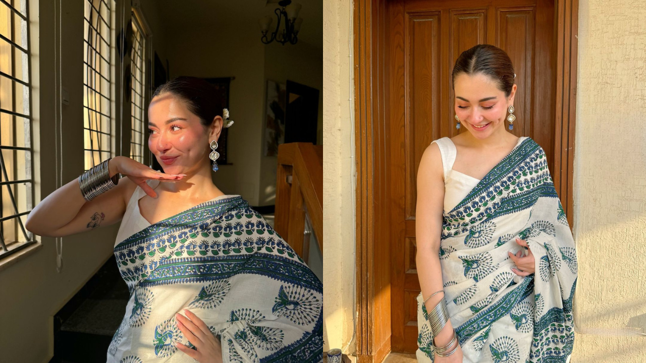 Hania Aamir Ditches Sharara Set And Opts For Cotton Saree On The Occasion Of Eid