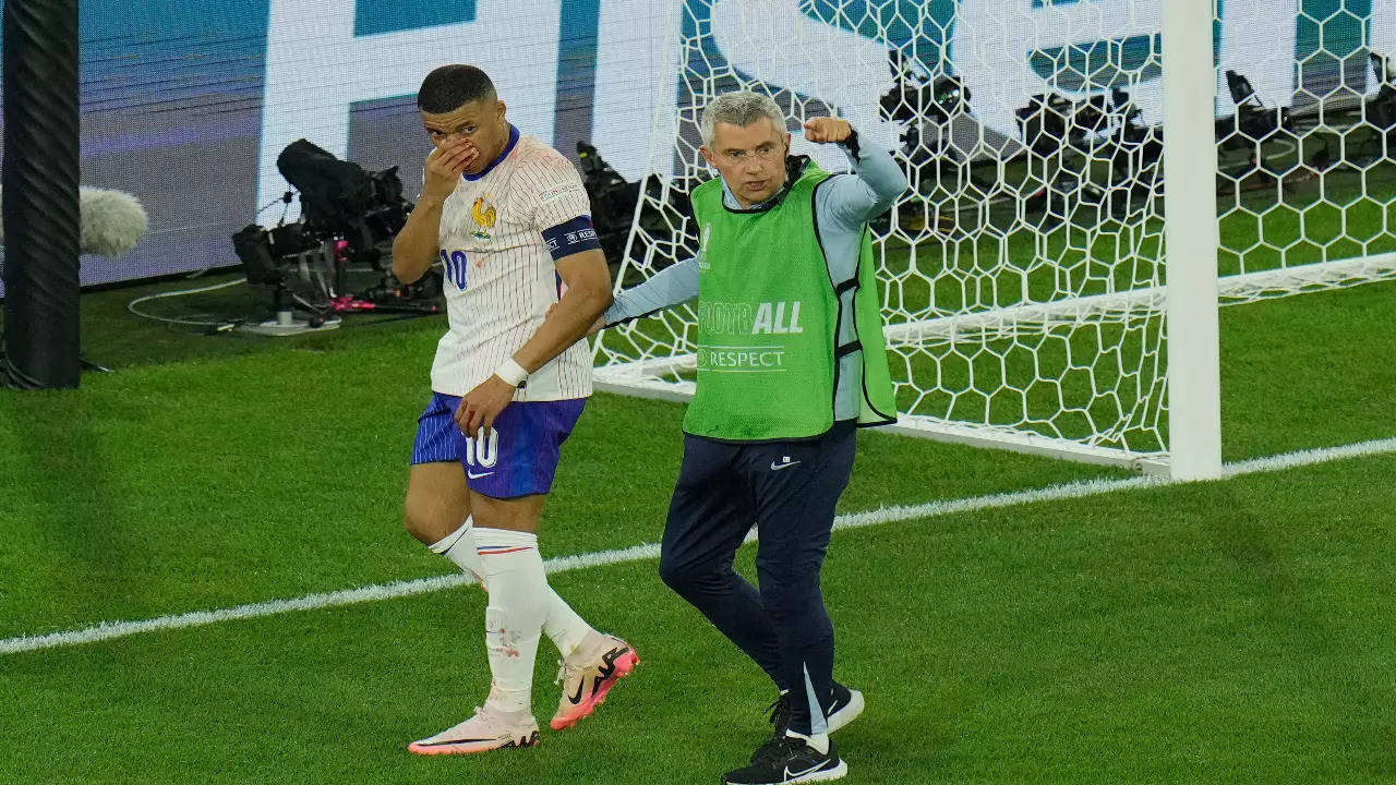 Kylian Mbappe suffered a nose injury in Euro 2024