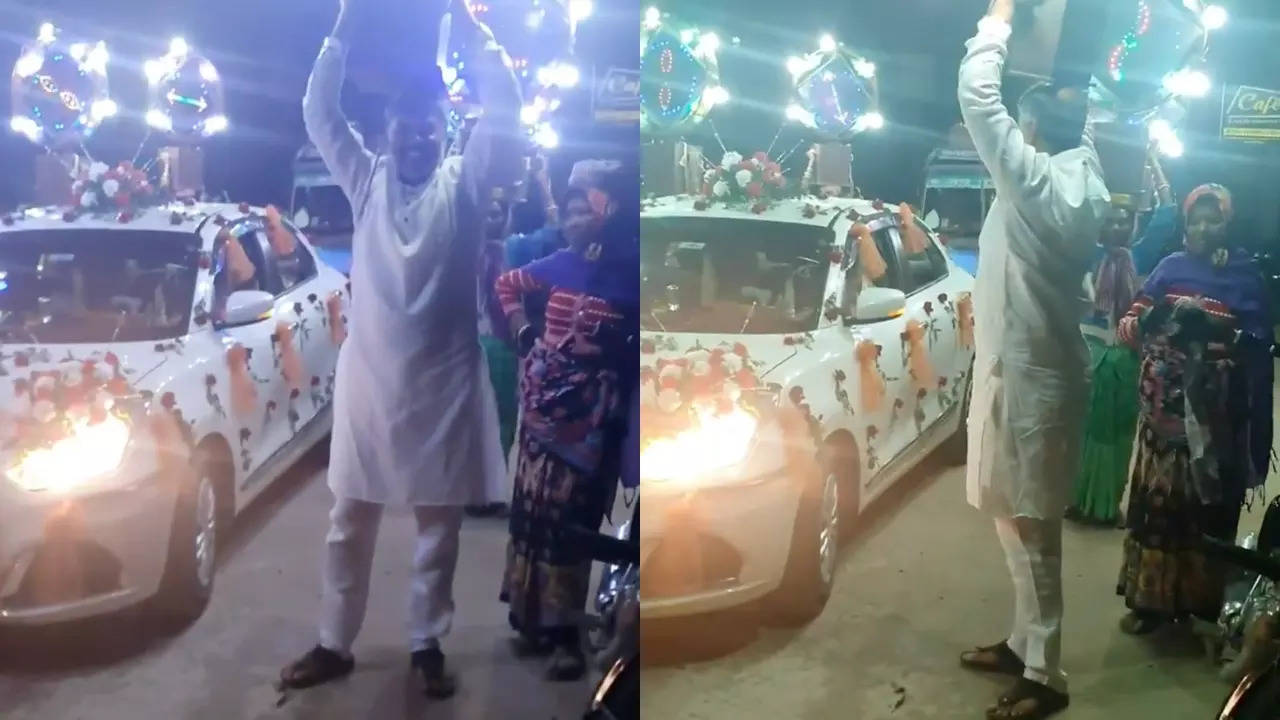 Tanveer Ahmed carries the lights for a pregnant Baraat crew member. |@TheTanveerAhmed/X