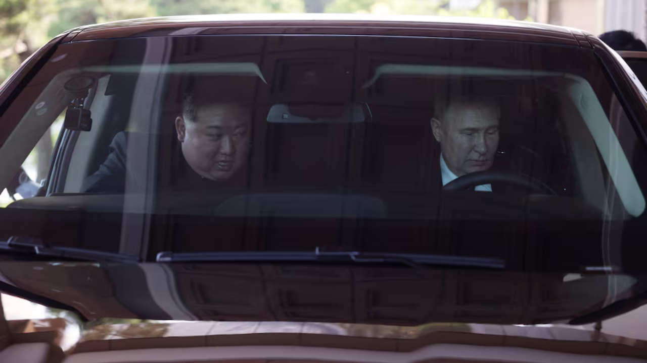 Putin Drives Kim Jong Un Around Pyongyang In Russian-Made Limousine