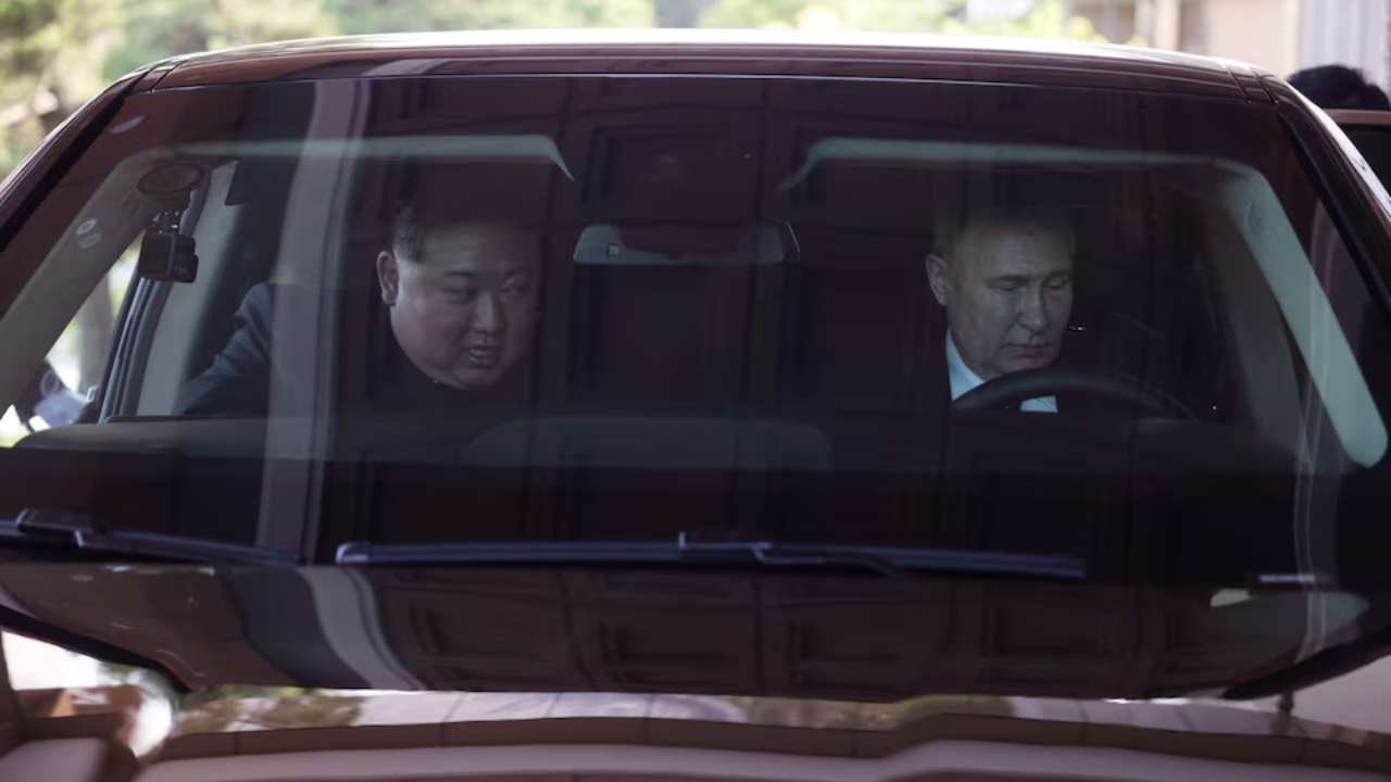 Putin Takes Kim Jong Un For A Drive In Russian-Made Limousine