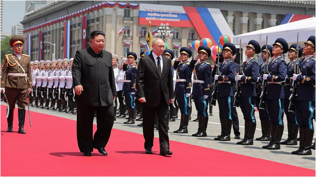 North Korea Kim Jong Un and Russia Vladimir Putin