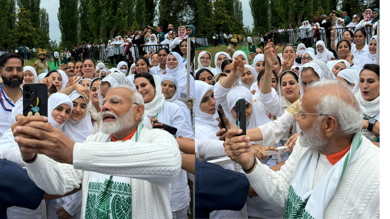 Yoga Day 2024 LIVE: PM Modi Takes Selfie With School Students At SKICC, Srinagar