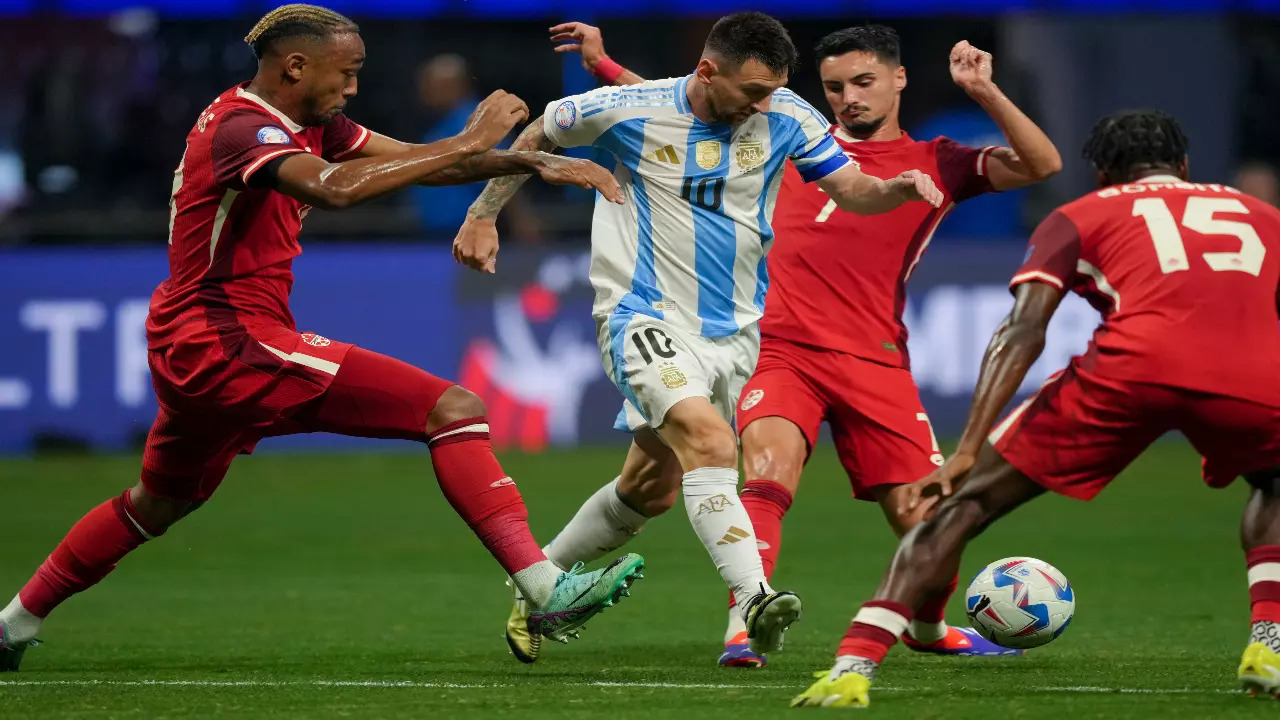 Lionel Messi in action at Copa America