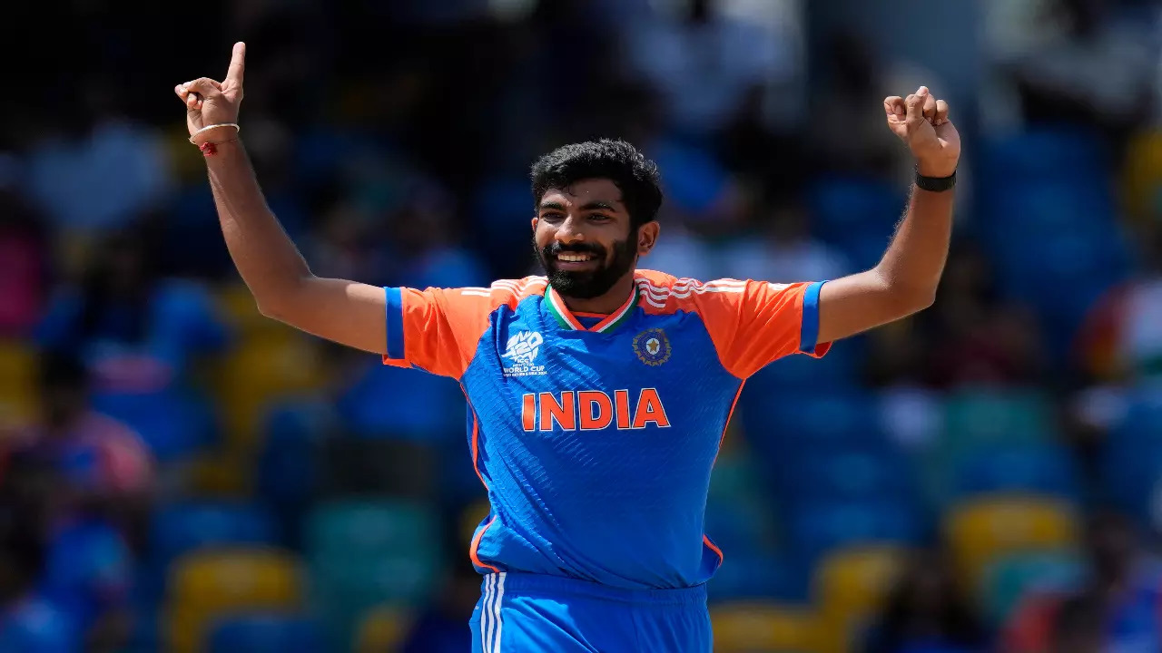 Jasprit Bumrah celebrates a wicket