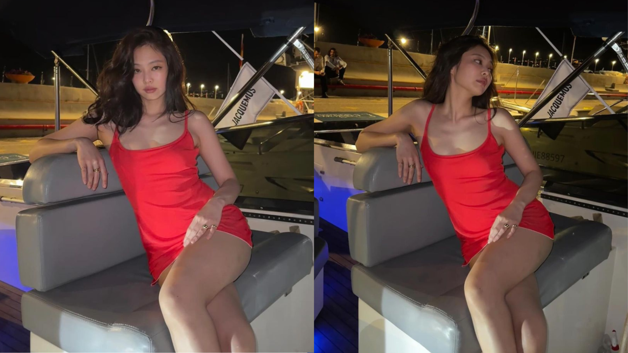 Blackpink's Jennie Heats Up Scene In Red With 'Boat Hair, Don't Care' Vibes