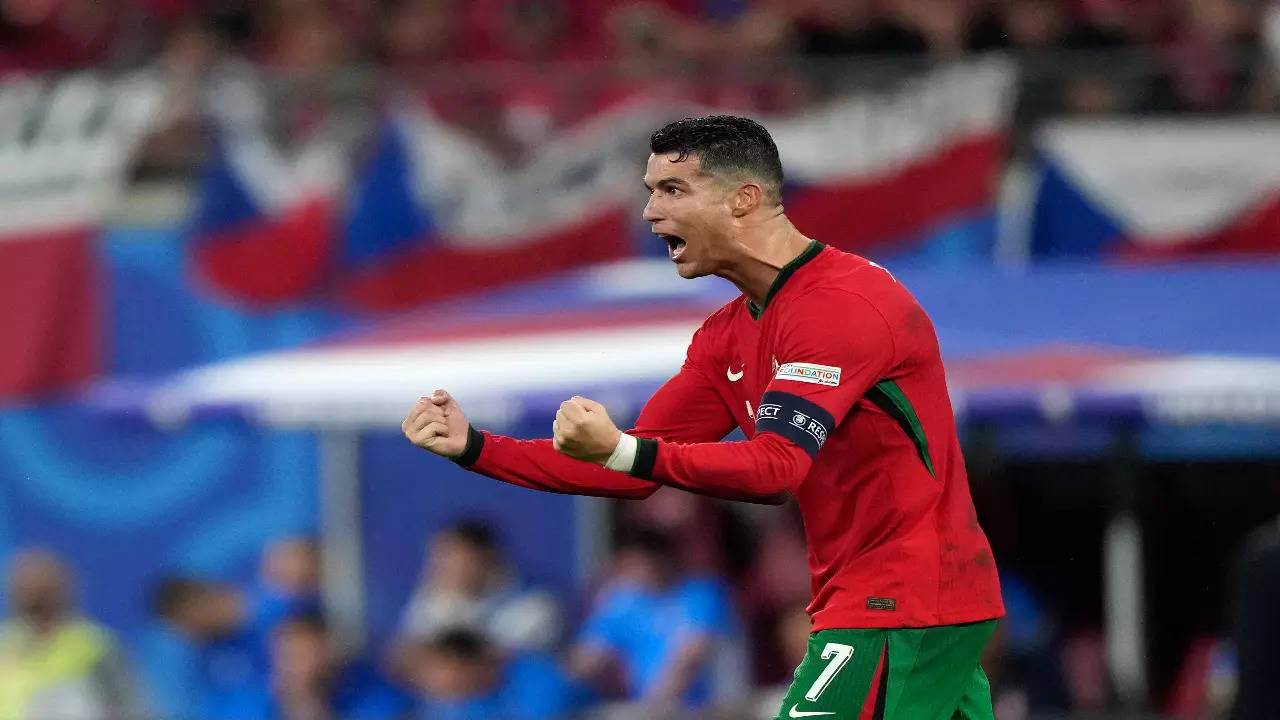 Cristiano Ronaldo celebrates Portugal's win