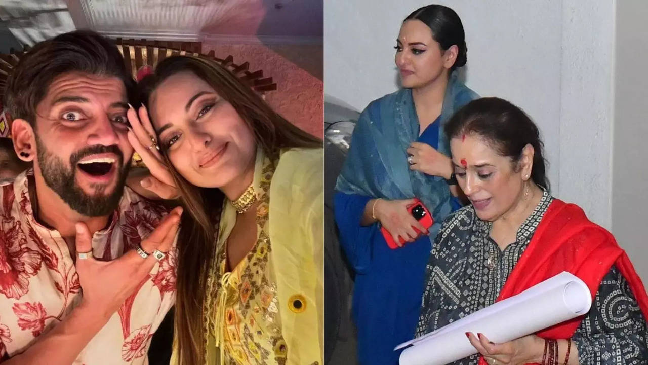 Sonakshi Sinha-Zaheer Iqbal Wedding: Bride-To-Be Looks GLAMOROUS In Blue Suit, Actress' Mom Keeps Pooja At Home