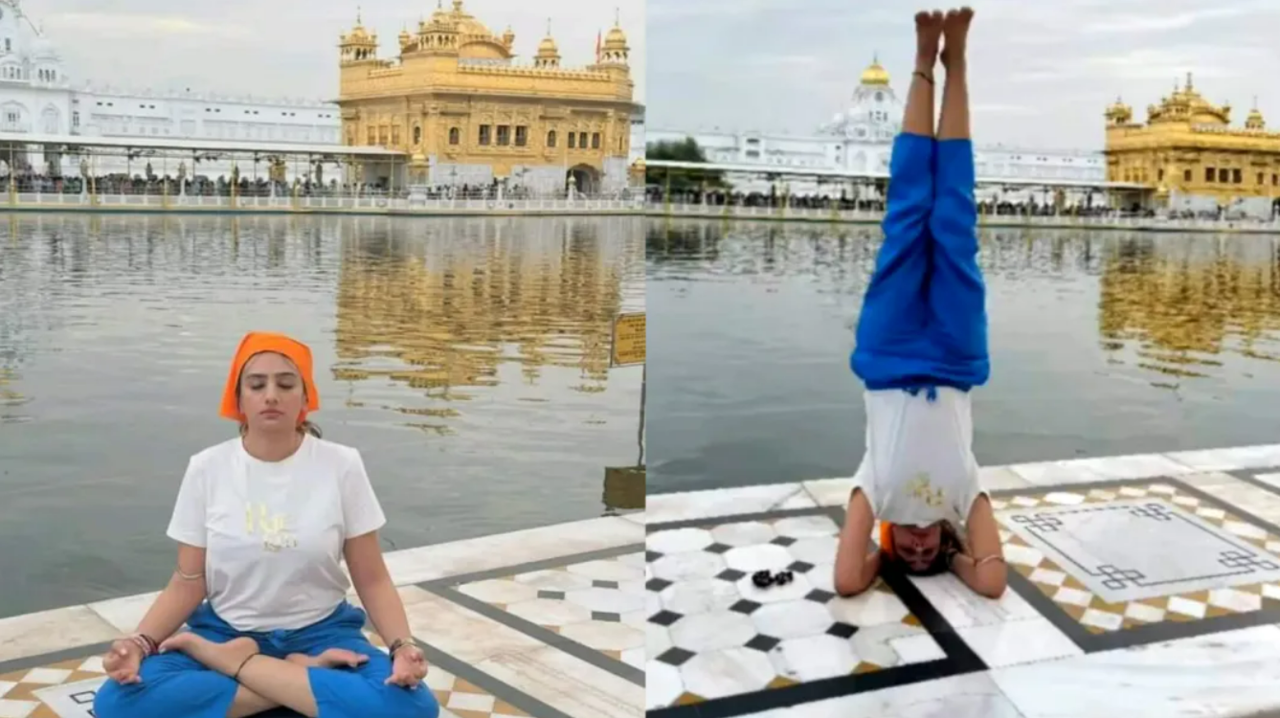 ​The woman, Archana Makwana, performed yoga asanas on the premises of the Golden Temple.​