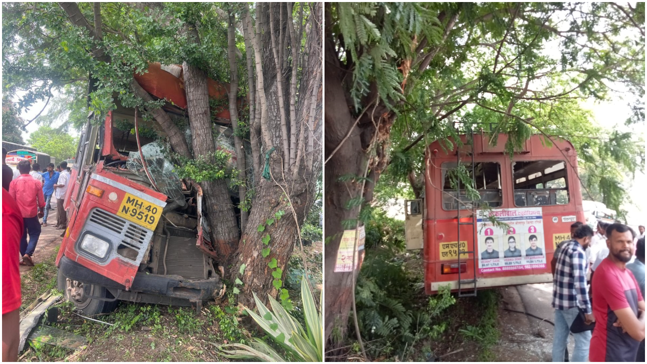 pune accident: over 22 passengers injured after bus rams into tree