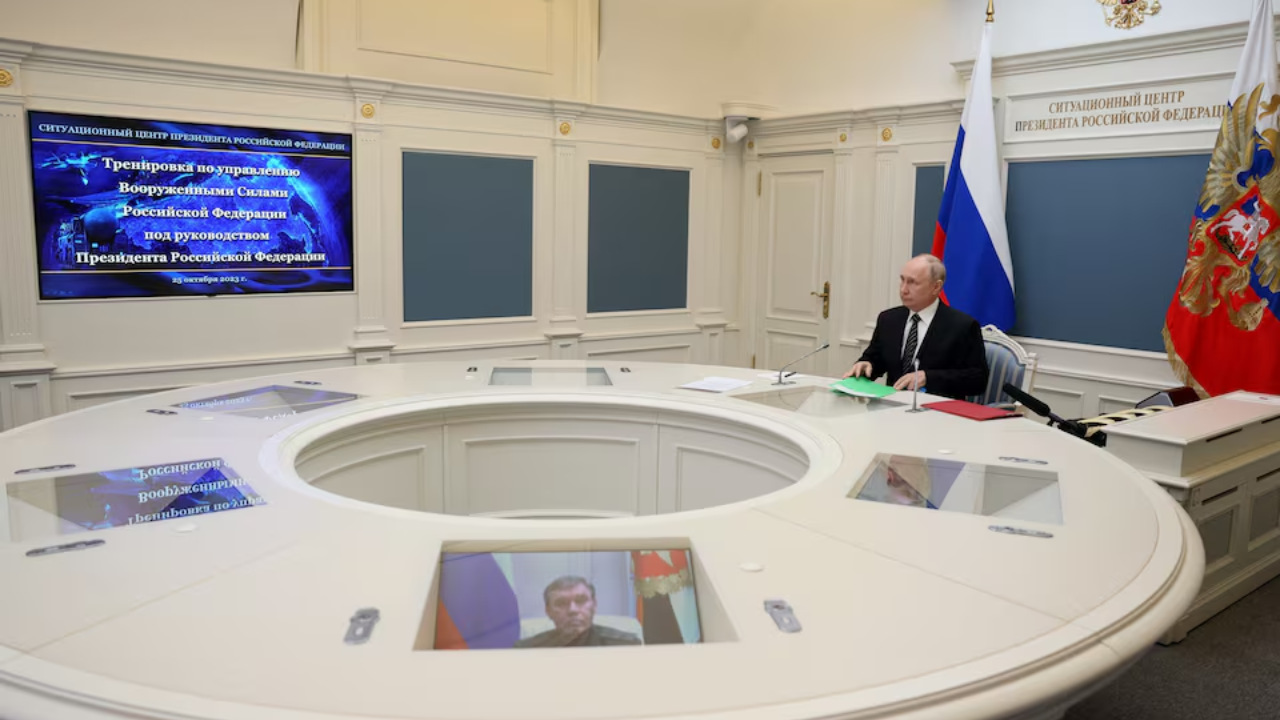 ?Russian President Vladimir Putin Inspects Military Exercise
