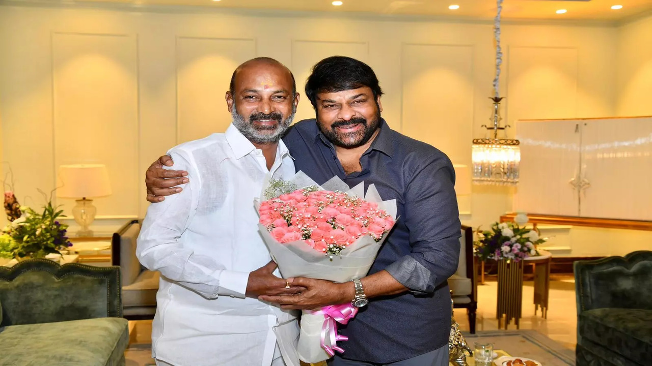 Megastar Chiranjeevi on Sunday met Bandi Sanjay Kumar