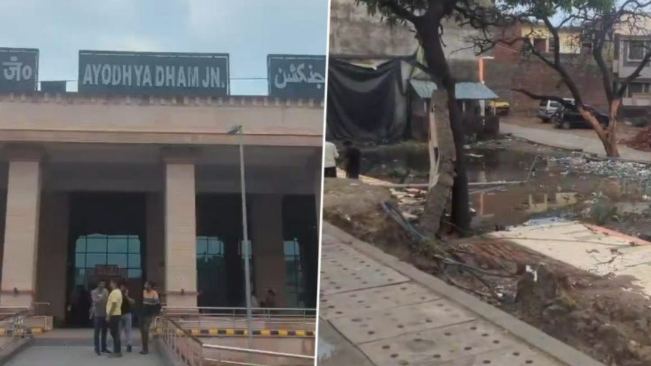 ayodhya dham railway station wall collapsed amid rain? know truth behind viral video