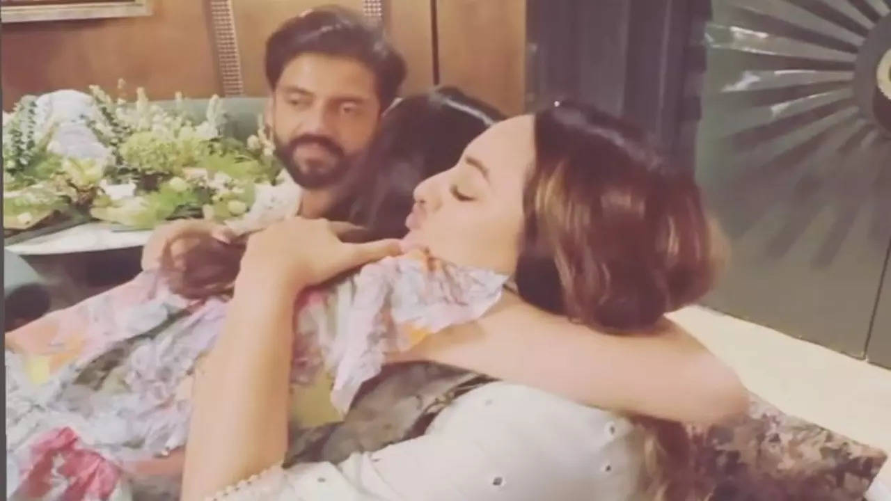 Sonakshi Sinha Sheds Happy Tears As Zaheer Iqbal's Sister Showers Them With Flowers At Pre-Wedding Function. Watch