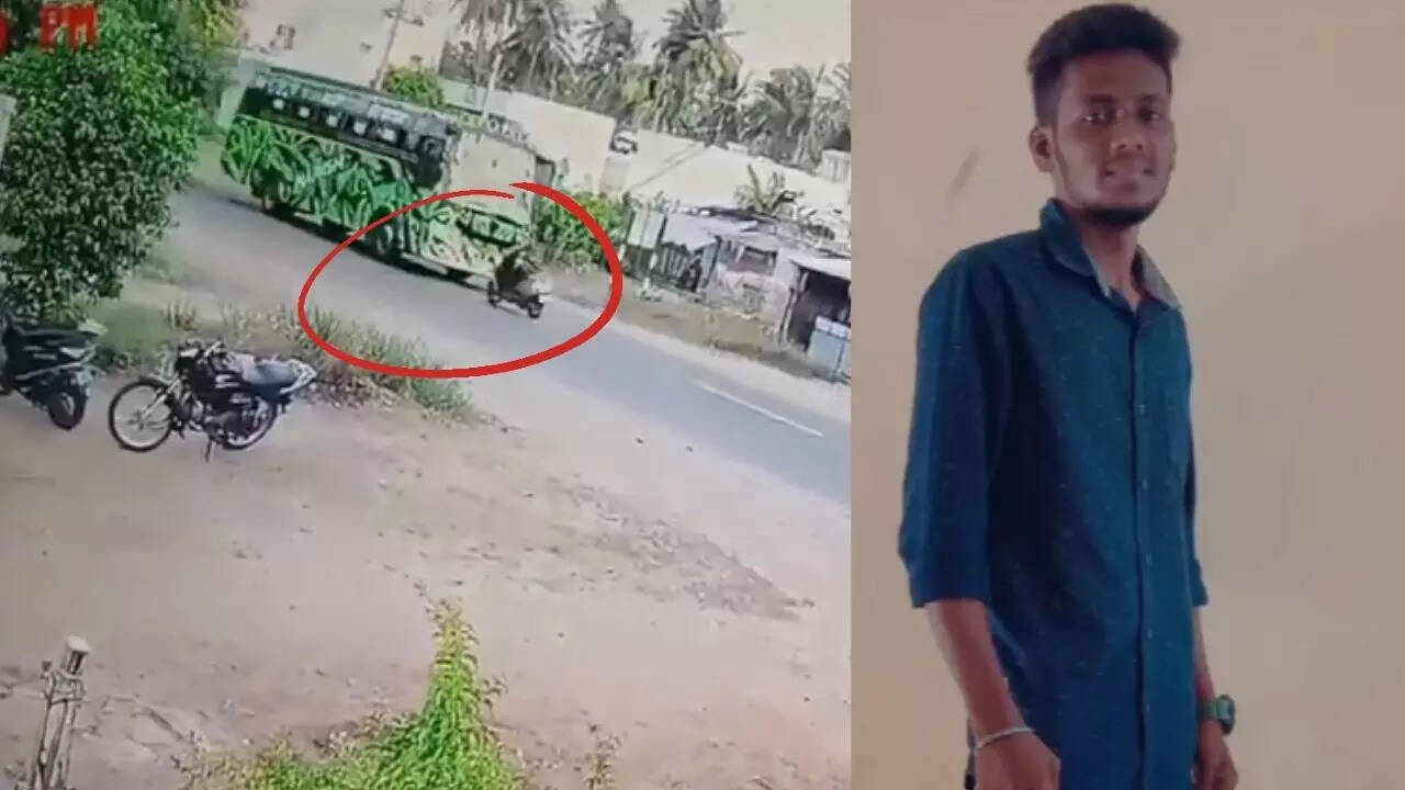  தனியார் பஸ்சும் டூவிலரும் நேருக்கு நேர் மோதி விபத்து.. கல்லூரி மாணவன் பலி.. 