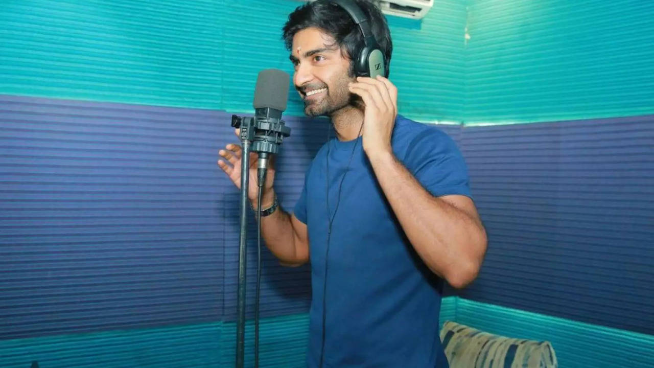 Atharvaa Murali During A Dubbing Session For DNA