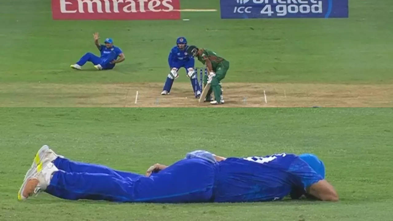 AFG vs BAN: Gulbadin Naib feigns a hamstring cramp to slow down play. | Disney/Hotstar