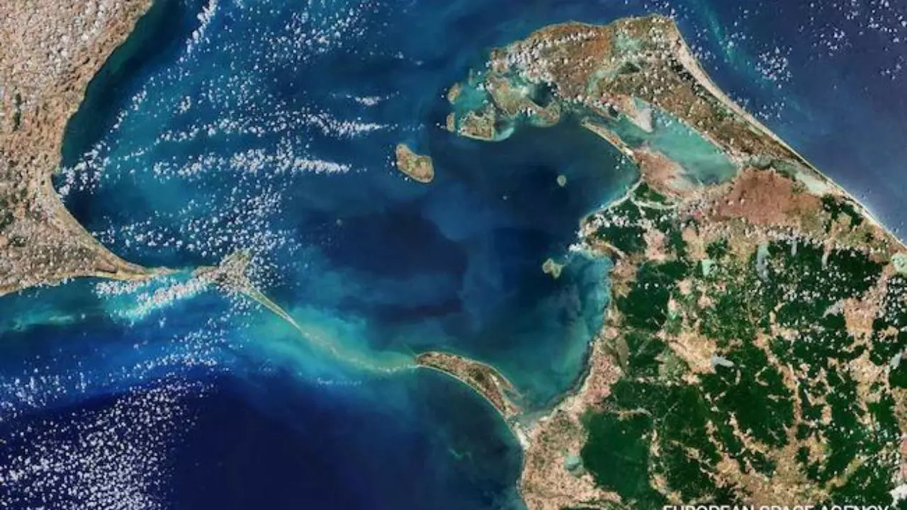 The European Space Agency has shared an image of the Ram Setu taken by its Copernicus Sentinel-2 satellite.