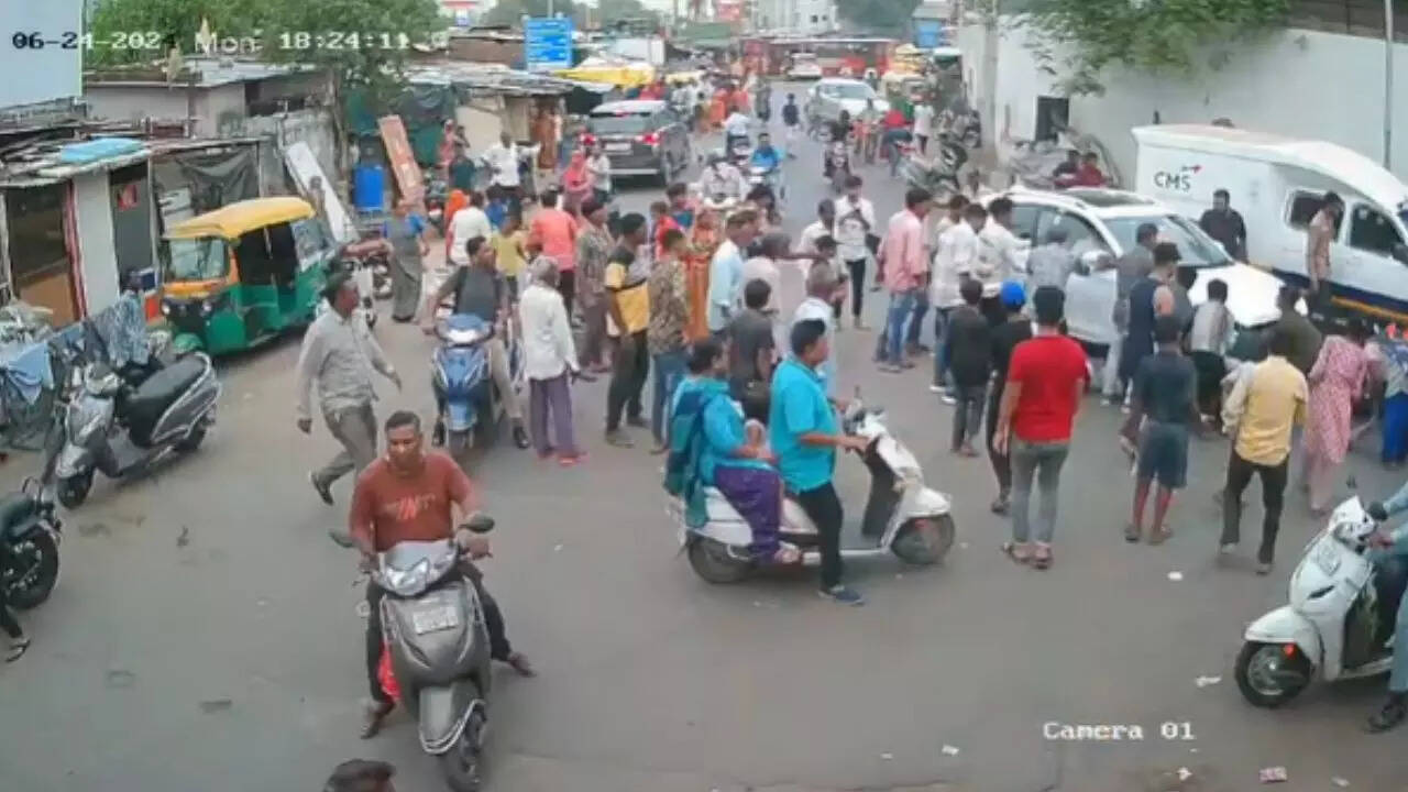 ahmedabad: 4 injured after suv loses control, runs over them; video