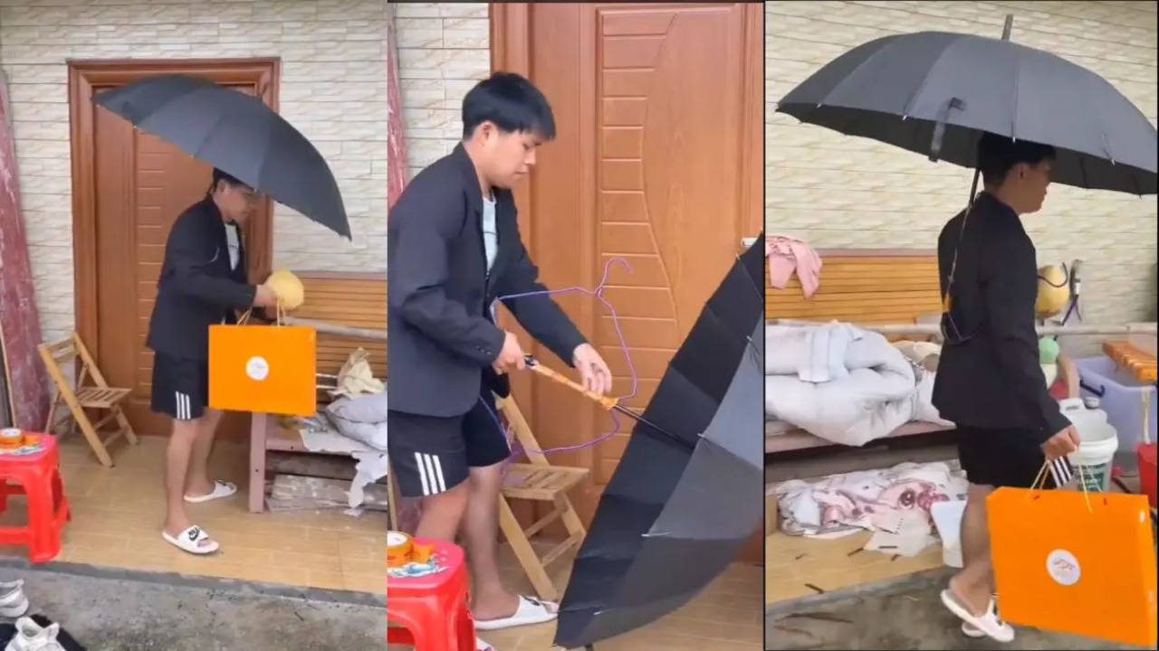 Viral umbrella video