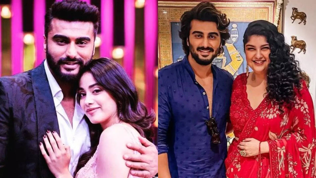 Arjun Kapoor with his sister Janhvi and Anshula