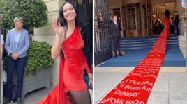 Katy Perry Fan-Shot Video Shows Her 500-Foot Dress With Womans World Lyrics