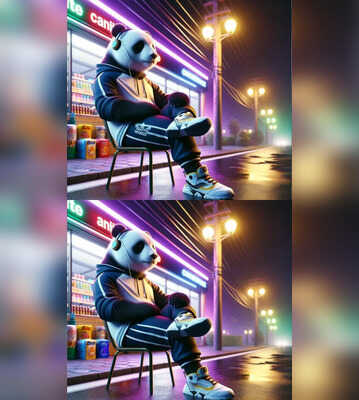 Panda Picture Puzzle Challenge 60 Seconds to Find 5 Differences