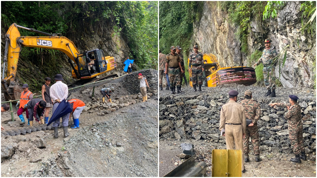 Army Engineers And BRO Personnel Work On War Footing To Restore Connectivity In North Sikkim