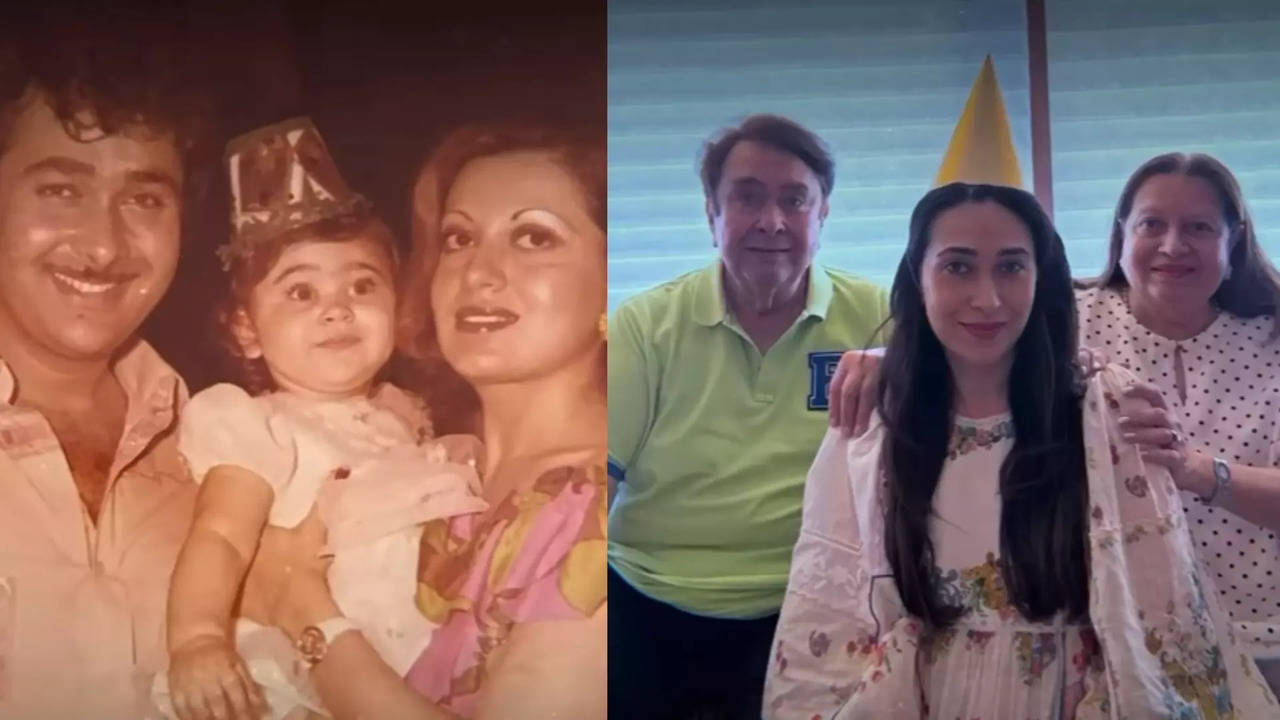 Karisma with her parents on her first and fiftieth birthday