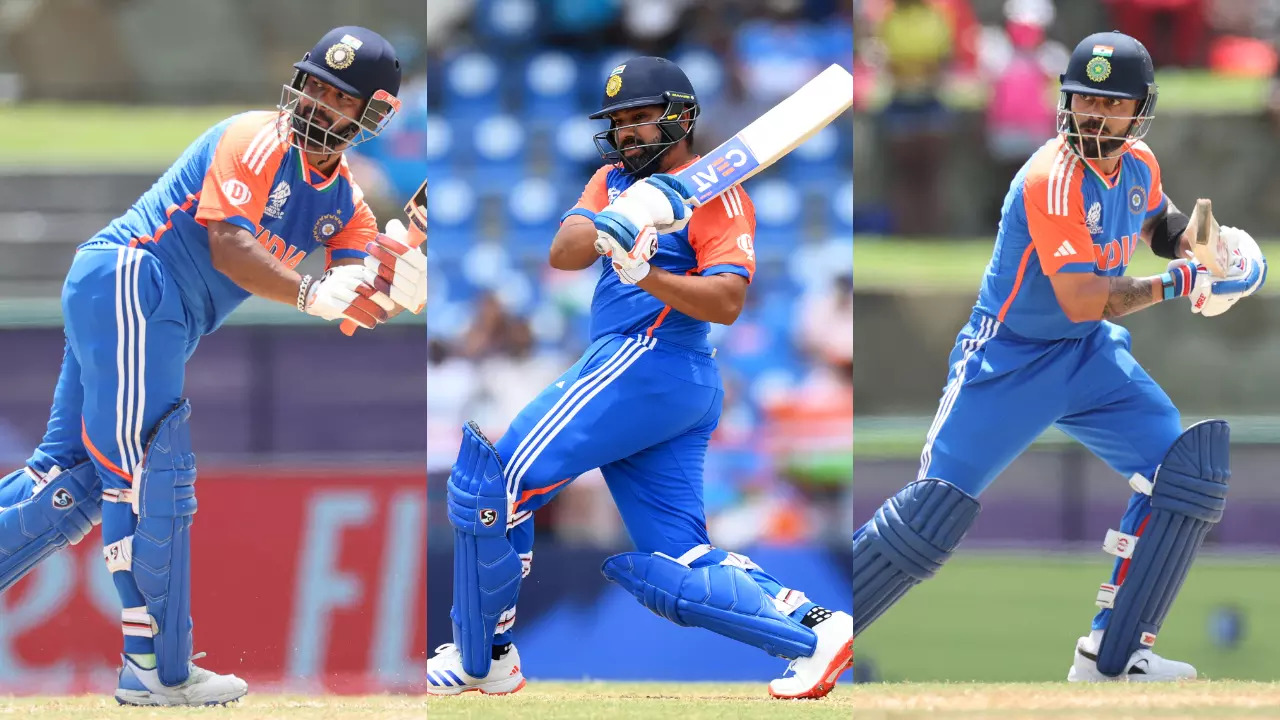 Indian players in action at T20 World Cup 2024
