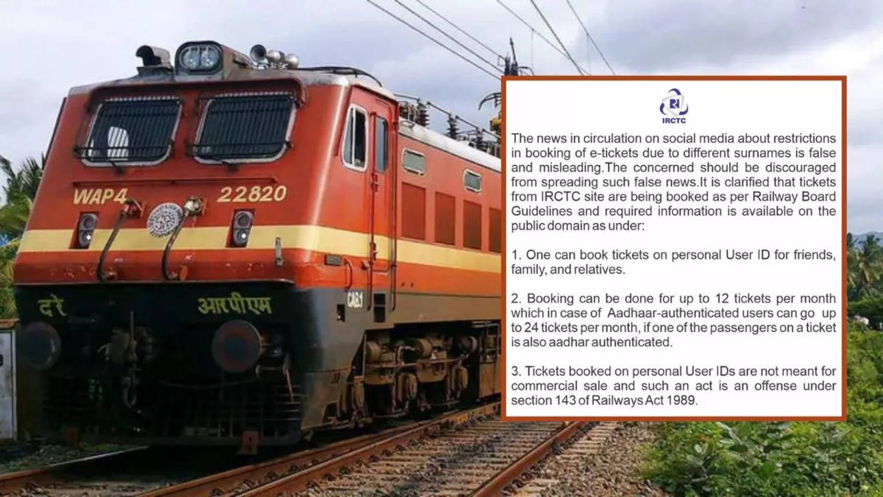 IRCTC Clarification On Online Ticket Booking