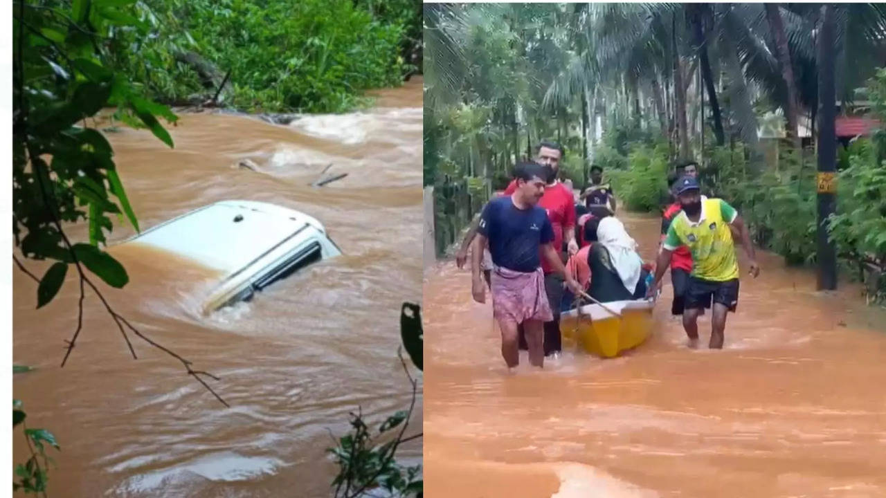 ಮಂಗಳೂರಿನಲ್ಲಿ ಮಳೆಗೆ ಕೊಚ್ಚಿಹೋಗುತ್ತಿರುವ ಕಾರು