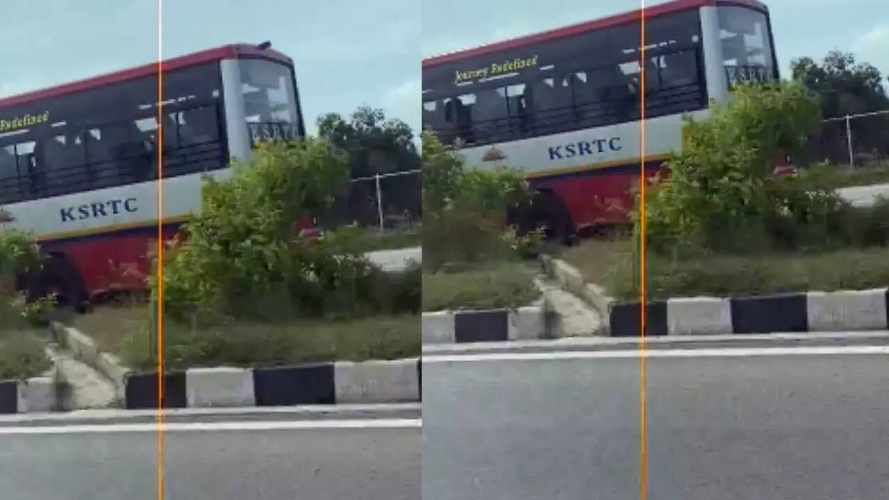 ksrtc bus seen driving dangerously on bengaluru-mysuru expressway despite vigilance