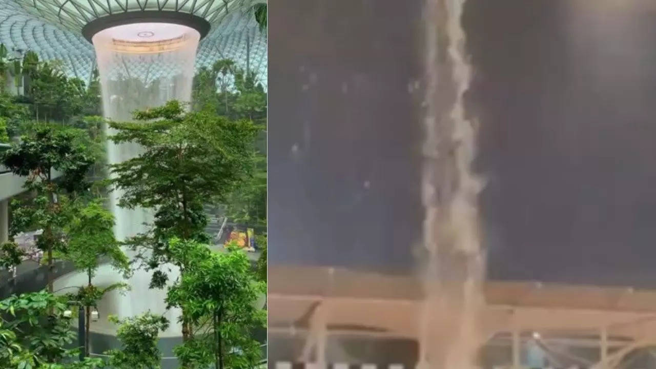 Flooded Delhi Airport Draws Ironic Parallels to Singapore's Indoor Waterfall