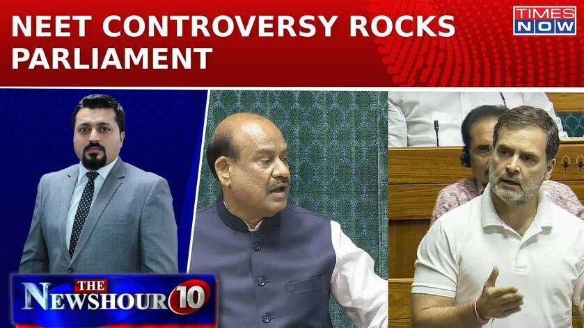 NEET Controversy Rocks Parliament Congress Alleges Mic Muted Om Birla Denies Newshour Agenda