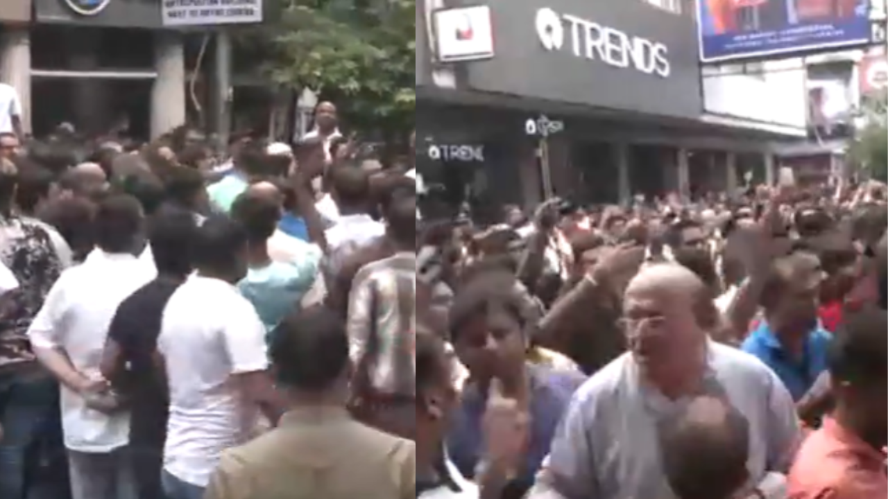 breaking news video clash breaks out between hawkers, shop owners in kolkata over encroachment