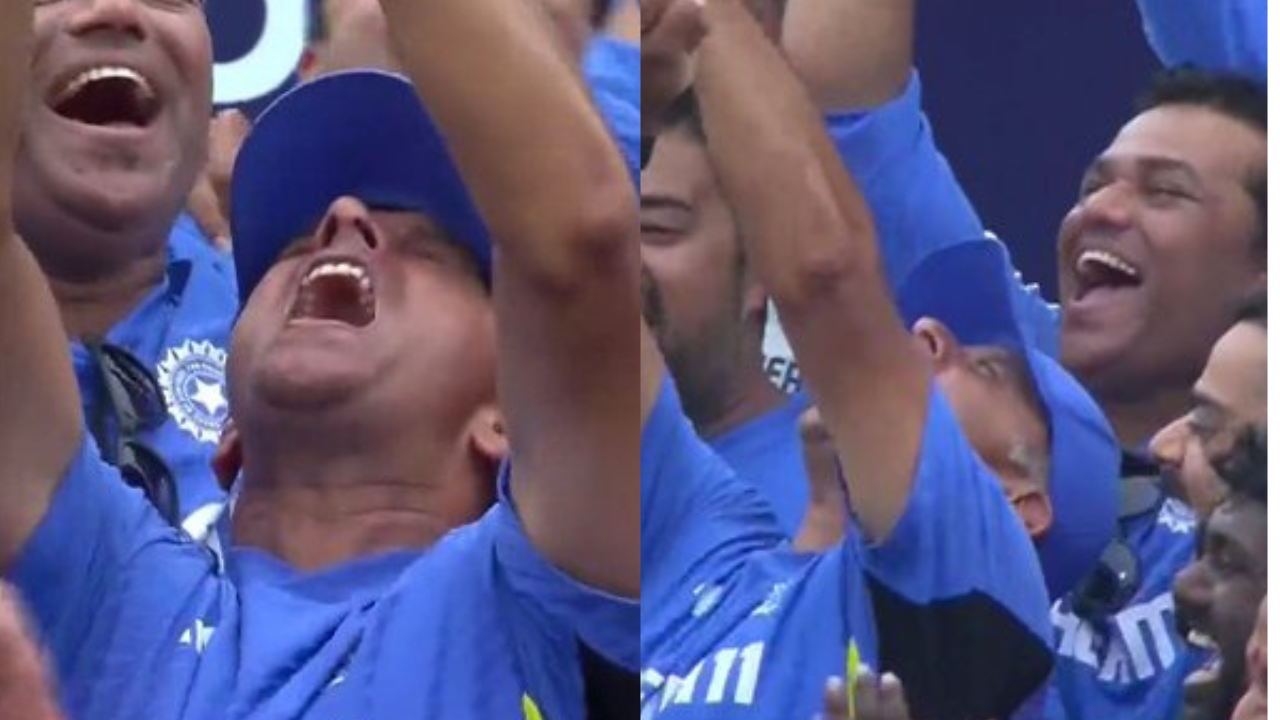 Rahul Dravid celebrating India's World Cup win