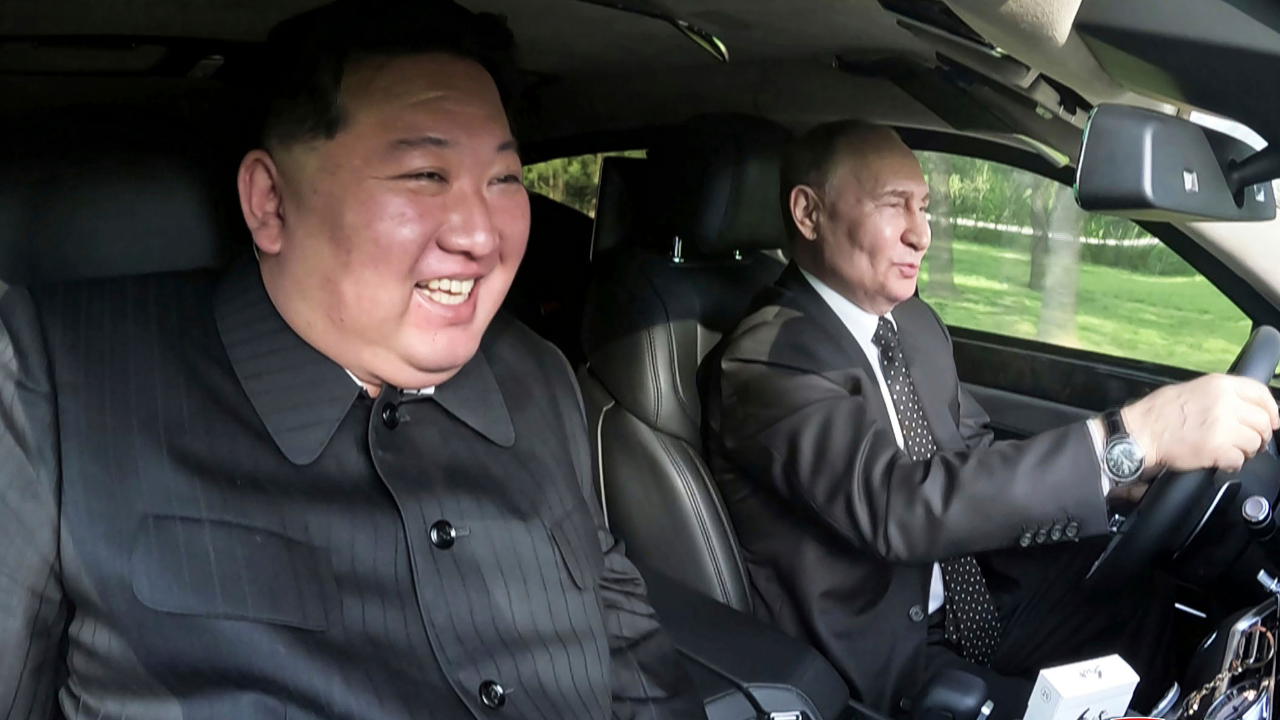 North Korea's Kim Jong Un with Russian President Putin