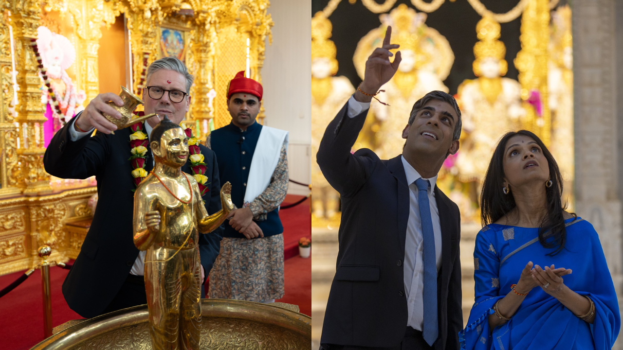 UK PM Rishi Sunak, Labour Leader Keir Starmer Visit Temples Ahead Of The General Election