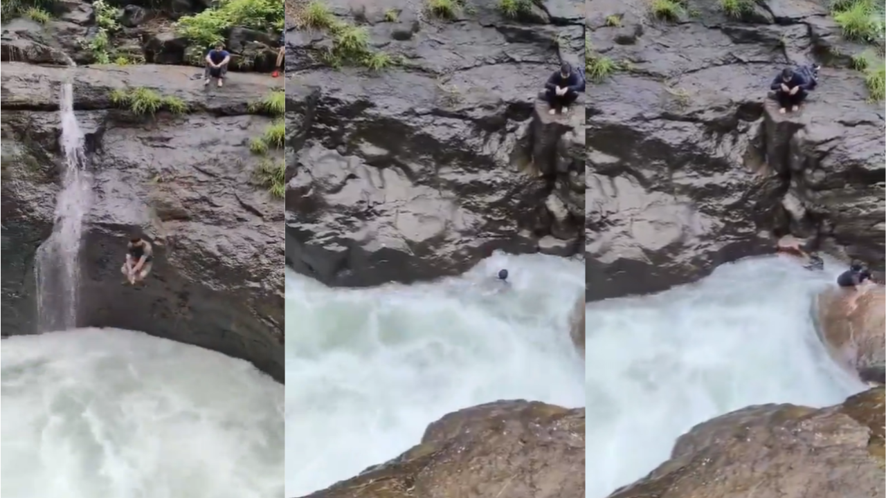 on cam boy on trip with friends jumps into water at tamhini ghat near pune after lonavala, swept away