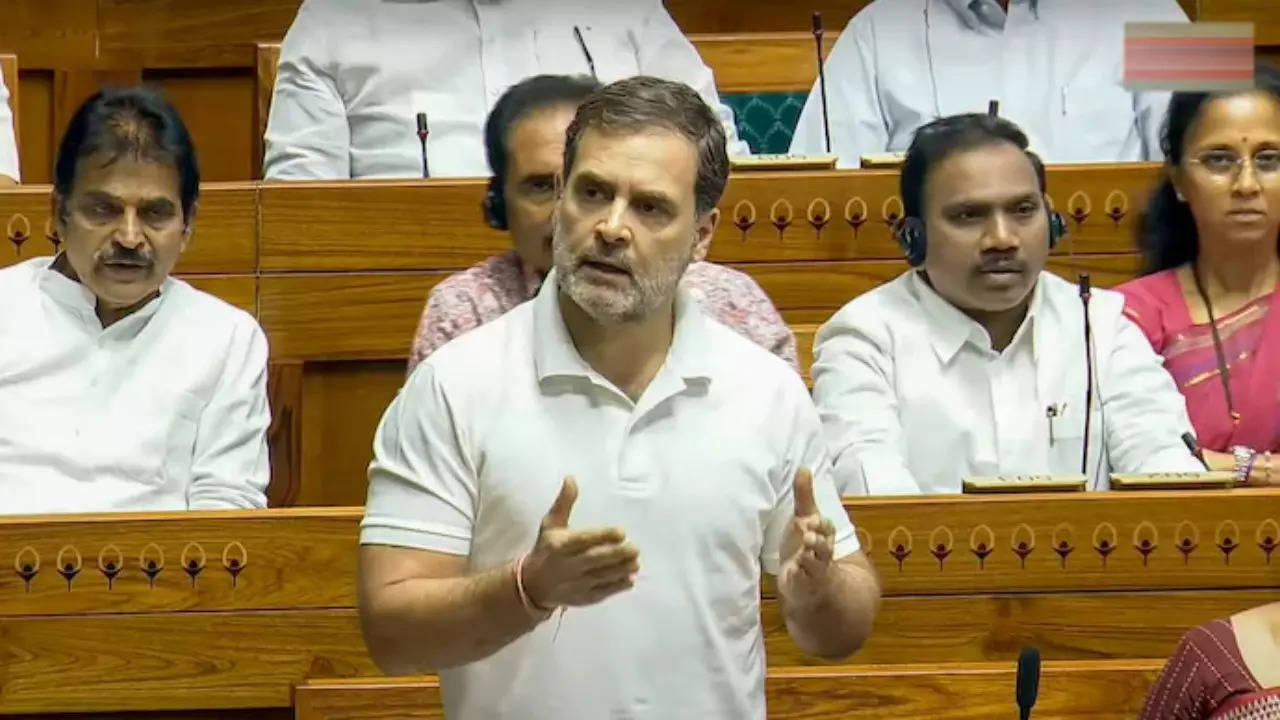 Rahul Gandhi delivered a fiery speech in Lok Sabha.