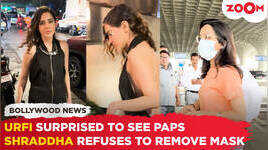 Urfi Javed is surprised by the paparazzi  Shraddha Kapoor refuses to remove her mask
