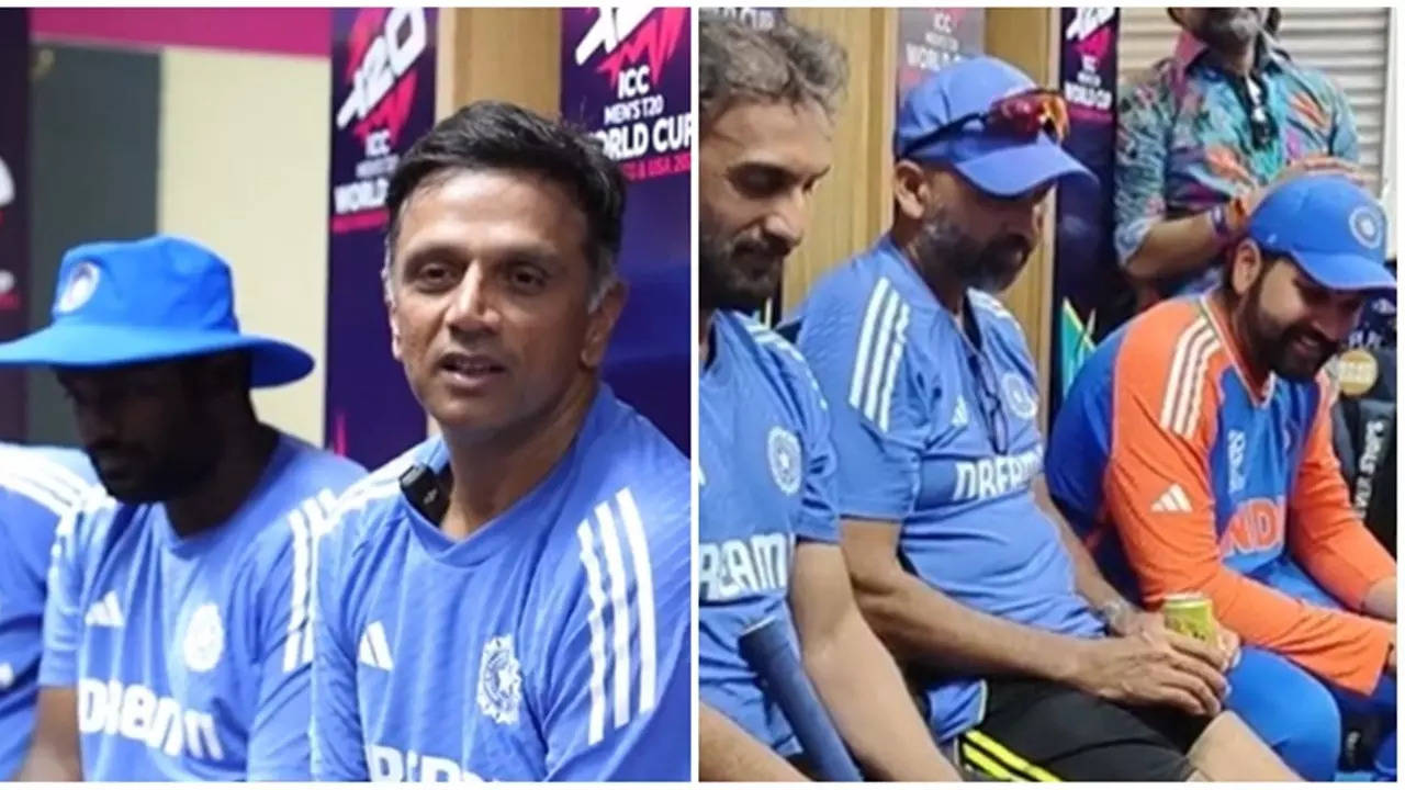 Rahul Dravid during his dressing room speech