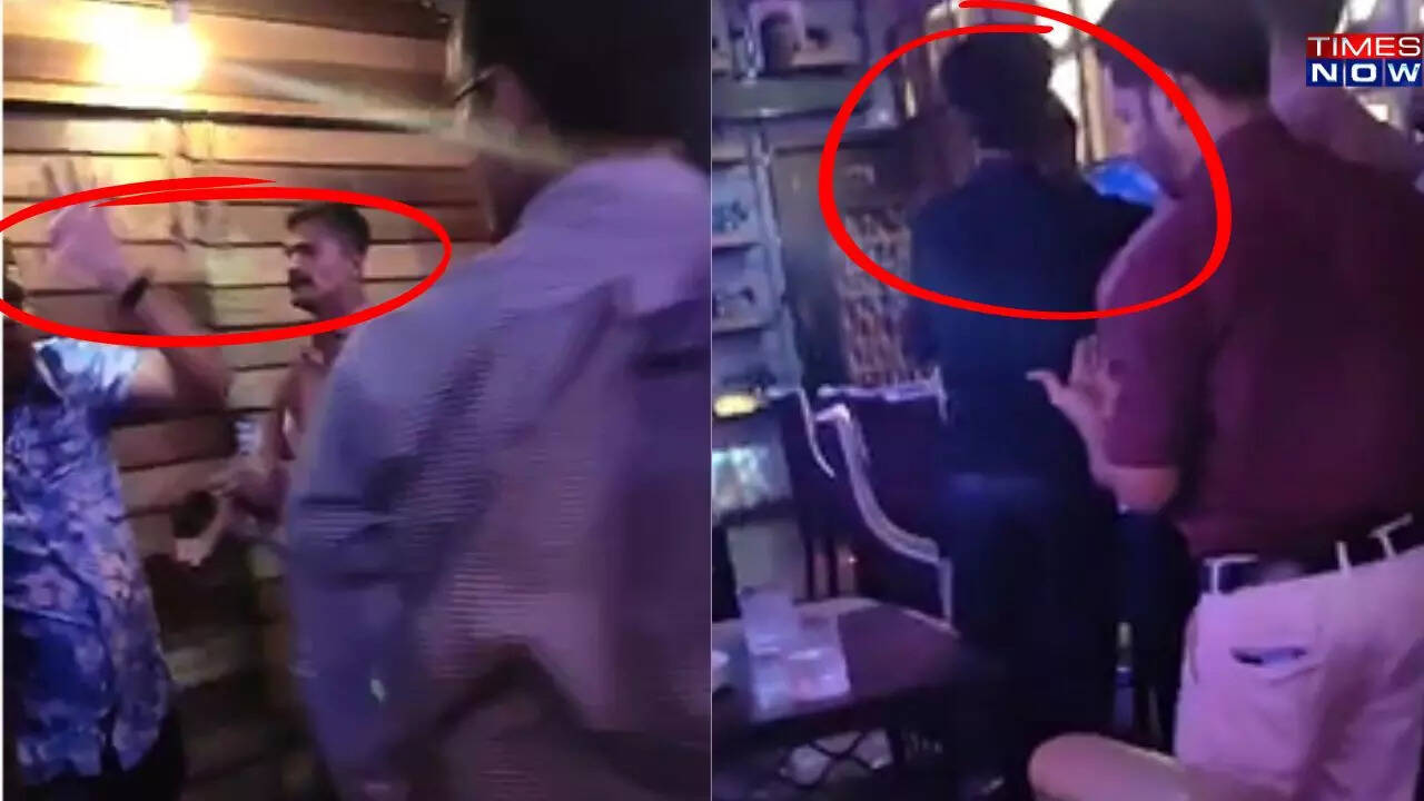 brawl erupts over service charges at a bar  in delhi's connaught place| video