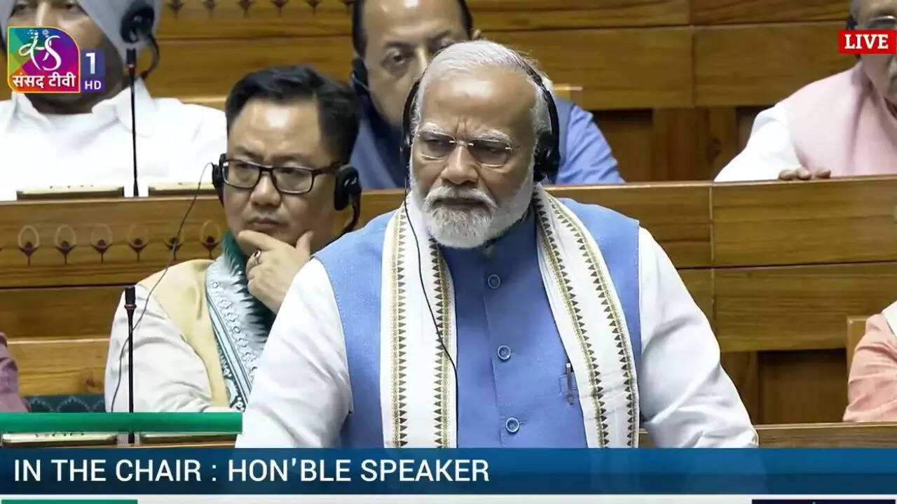'bhai-bhatija politics' ruined nation: pm narendra modi slams opposition india bloc over upa-era scams in lok sabha speech