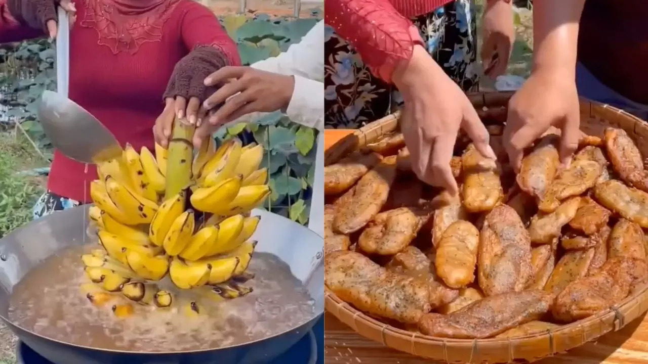 Chek Chien Banana is a Cambodian dessert made with deep-fried bananas. | Crispyfoodstation/Instagram