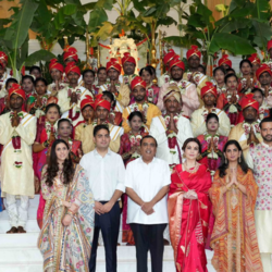 Watch Mukesh Ambani And Nita Ambani Attend Mass Wedding Ahead Of Anant Ambanis Pre-Wedding Celebrations