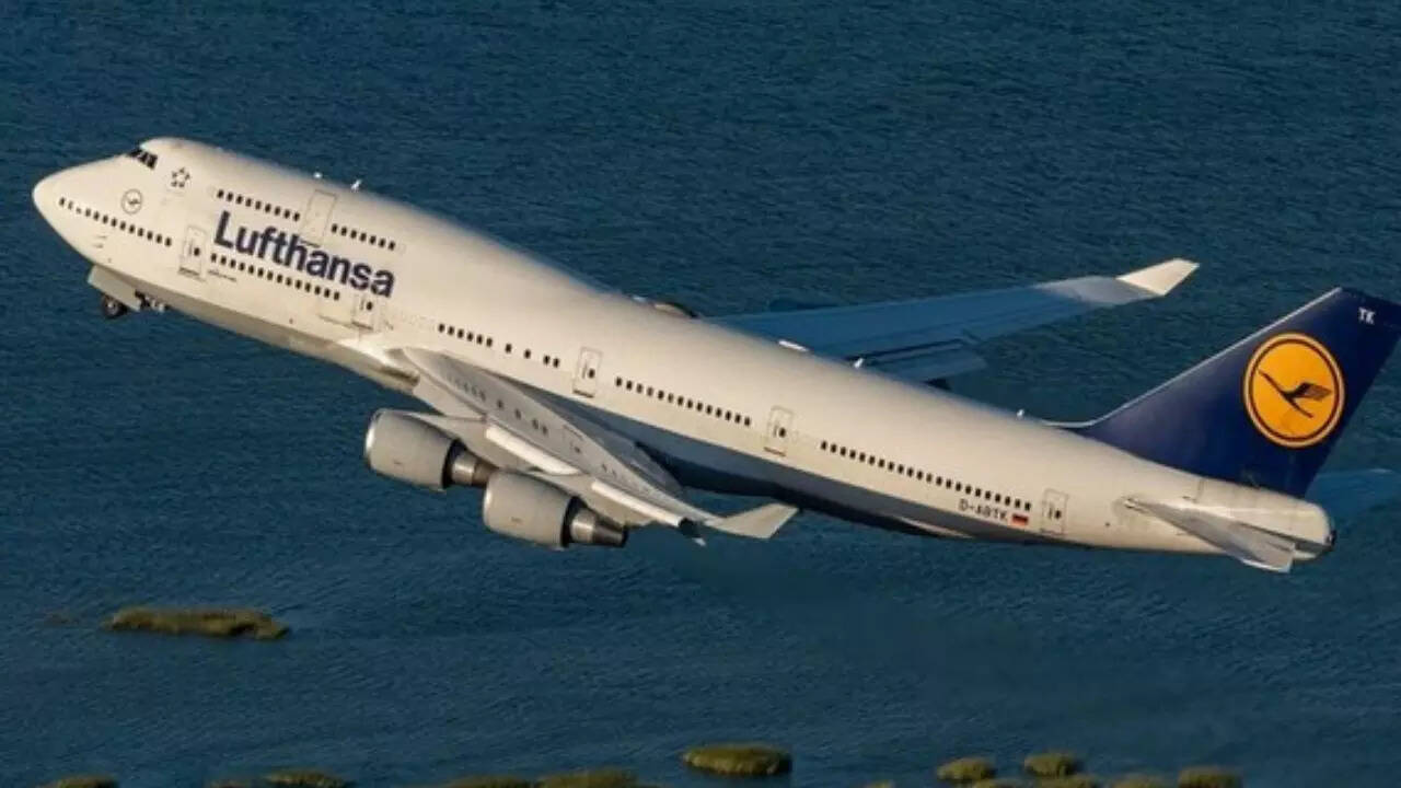 wheels of lufthansa plane catches fire after landing at delhi airport; lands safely