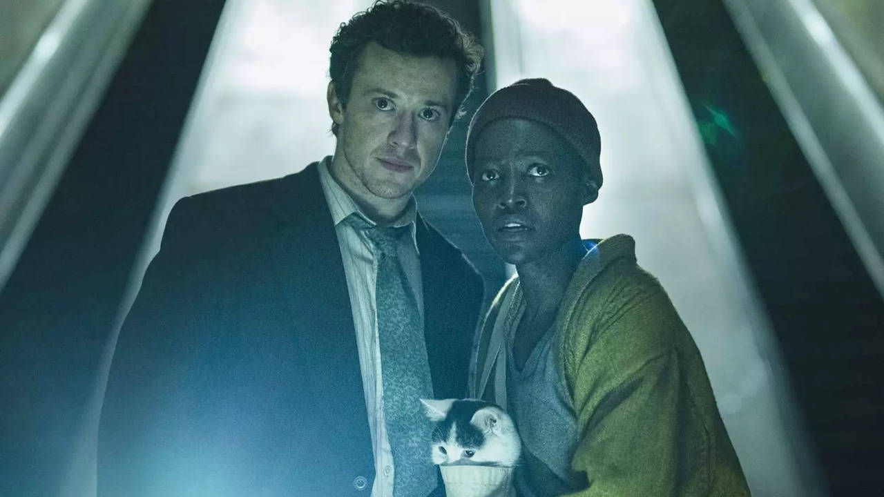 Lupita Nyong'o and Joseph Quinn in a still from A Quiet Place: Day One. (Image Credit: Paramount)